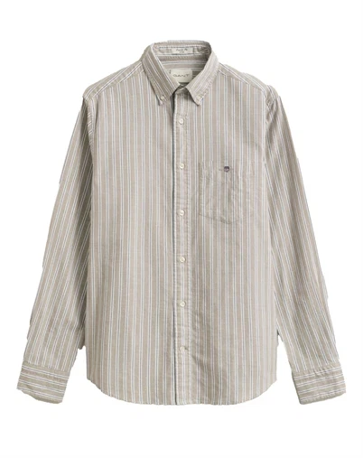 Gant - Classic Oxford Stripe Shirt - Light Taupe 